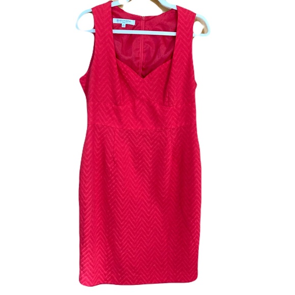 Evan-Picone sleeveless shift dress size 8 reddish orange textured cotton 1summer - Picture 1 of 13